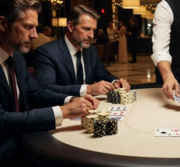 Interaktivní pokerový večer s profesionálním dealerem a hosty u stolu