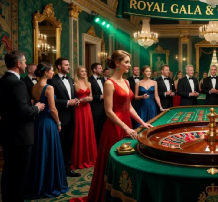 Luxusní ruletový stůl Roulette Royale se stylovým nasvícením